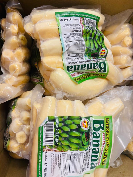 Frozen Matoki Banana| Fresh Peeled Green Banana