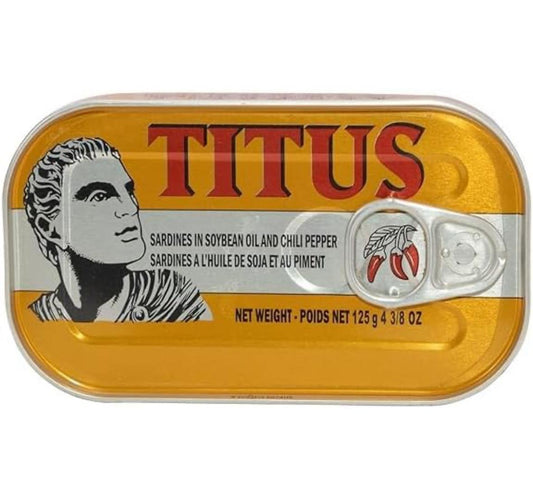 Titus  Sardines in Soybean oil and Chili pepper 5-PACKS